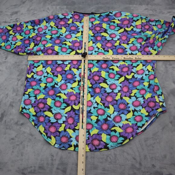 Lee Shirt Womens 2XL Multicolor Floral Short Sleeve Round Neck Casual Outwear - Picture 4 of 16